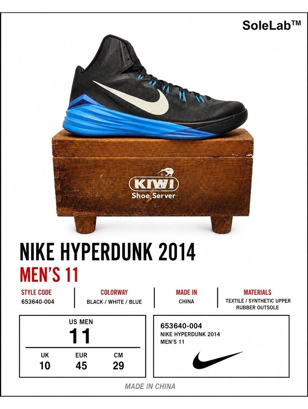 Nike Hyperdunk 2014 Photo Blue Basketball Shoes 653640-004 Men’s Size 11